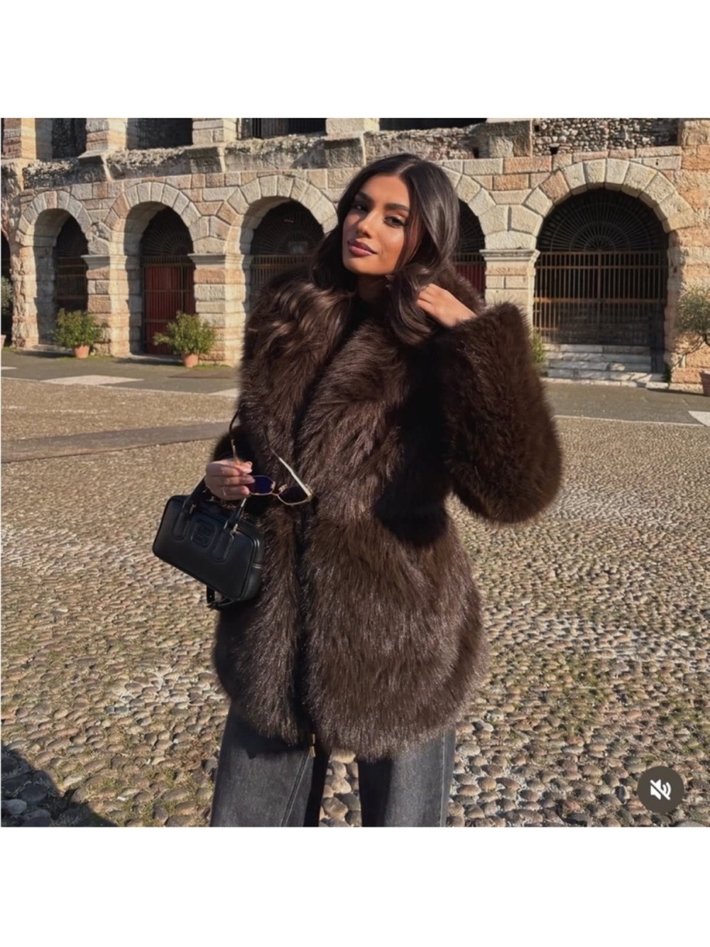 Zara Women's Brown Faux Fur Coat - Picture 4 of 8